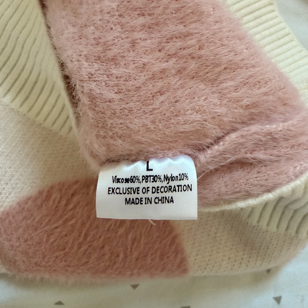Pink Heart Patterned Sweater - Picture 7 of 8